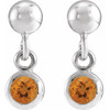 Sterling Silver Natural Citrine Bezel-Set Earrings