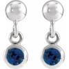Sterling Silver Lab Grown Blue Sapphire Bezel Set Earrings |$345