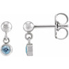 Sterling Silver Natural Aquamarine Bezel Set Earrings |$344