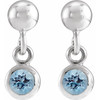 Sterling Silver Natural Aquamarine Bezel Set Earrings |$344