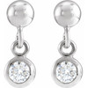 Sterling Silver 1/5 CTW Natural Diamond Bezel-Set Earrings