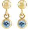 14K Yellow Natural Aquamarine Bezel-Set Earrings