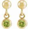 14K Yellow Natural Peridot Bezel-Set Earrings