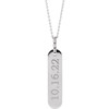 Sterling Silver .05 CTW Natural Diamond Engravable Bar 16-18" Necklace