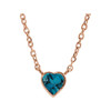 14K Rose Natural London Blue Topaz Bezel-Set 16-18" Necklace