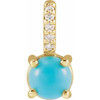 14 Karat Yellow Gold Natural Turquoise Gemstone & .02 CTW Natural Diamond Gemstone Pendant | $478