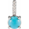 Platinum Natural Turquoise & .02 CTW Natural Diamond Pendant