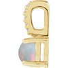 14K Yellow Natural White Opal & .02 CTW Natural Diamond Pendant