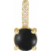 14K Yellow Natural Black Onyx & .02 CTW Natural Diamond Pendant