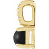 14K Yellow Natural Black Onyx & .02 CTW Natural Diamond Pendant