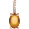 14K Rose Natural Citrine & .02 CTW Natural Diamond Pendant