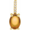 14K Yellow Natural Citrine & .02 CTW Natural Diamond Pendant
