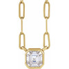 14 Karat Yellow Gold Lab Grown Moissanite Necklace 18 Inch, 5x5mm - $934