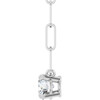 14 Karat White Gold Natural White Sapphire Necklace 18 Inch, 5mm - $1,172