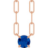 14 Karat Rose Gold Natural Blue Sapphire Necklace 18 Inch, 5mm - $2,148