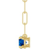 14K Yellow Lab-Grown Blue Sapphire 18" Necklace