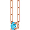 14K Rose Natural Aquamarine 18" Necklace
