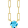 14K Yellow Natural Aquamarine 18" Necklace