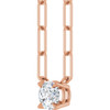 14K Rose Natural White Sapphire 18" Necklace