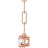 14 Karat Rose Gold Natural White Sapphire Necklace 18 Inch, 5mm - $1,035