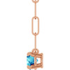 14 Karat Rose Gold Natural Blue Zircon Necklace 18 Inch, 5mm - $914