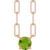 14K Rose Natural Peridot 16" Necklace
