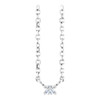 14 Karat White Gold Natural White Sapphire Bar Necklace 16 Inch - $508