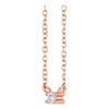 14 Karat Rose Gold Natural White Sapphire Bar Necklace 16 Inch - $505