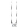 Platinum Natural White Sapphire Bar Necklace 16 Inch - $773