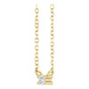 14 Karat Yellow Gold Natural White Sapphire Bar Necklace 16 Inch - $507