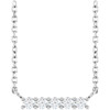 Sterling Silver Natural White Sapphire Bar Necklace 16 Inch - $210
