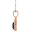 14 Karat Rose Gold Natural Black Onyx & Natural Diamond Bow Necklace 0.04 CTW, 16-18 Inch - $1,083