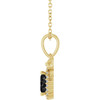14 Karat Yellow Gold Natural Black Onyx & Natural Diamond Bow Necklace 0.04 CTW, 16-18 Inch - $1,068