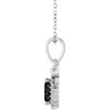 Sterling Silver Natural Black Onyx & .04 CTW Natural Diamond Bow 16-18" Necklace