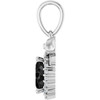 Platinum Natural Black Onyx Gemstone & .04 CTW Natural Diamond Gemstone Bow Pendant | $828