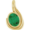 14K Yellow Lab-Grown Emerald Pendant