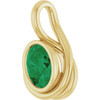 14K Yellow Lab-Grown Emerald Pendant