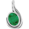 Sterling Silver Lab-Grown Emerald Pendant