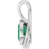 14K White Lab-Grown Emerald Pendant