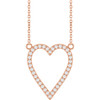 14K Rose 1/4 CTW Natural Diamond Heart 18" Necklace