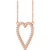 14K Rose 1/4 CTW Natural Diamond Heart 18" Necklace