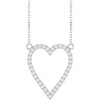 14K White 1/4 CTW Natural Diamond Heart 18" Necklace