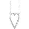 14 Karat White Gold Natural Diamond Heart Necklace 1/4 CTW, 18 Inch, 1.2mm - $1,526