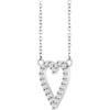 14K White 1/6 CTW Natural Diamond Heart 18" Necklace