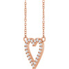 14 Karat Rose Gold Natural Diamond Heart Necklace 1/6 CTW, 18 Inch, 1.2mm - $1,204