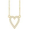 14 Karat Yellow Gold Natural Diamond Heart Necklace 1/6 CTW, 18 Inch, 1.2mm - $1,183
