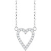 Sterling Silver 1/6 CTW Natural Diamond Heart 18" Necklace