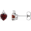 Platinum Natural Mozambique Garnet and .06 Natural Diamond Stud Earrings |$808
