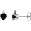 Sterling Silver Natural Black Onyx and .06 Natural Diamond Stud Earrings |$543