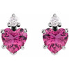 14 Karat White Gold Natural Pink Tourmaline and .06 Natural Diamond Stud Earrings |$1052